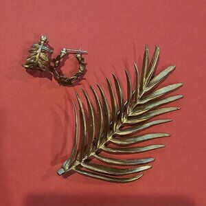 Michael Michaud Bronze Brooch and Earring Set